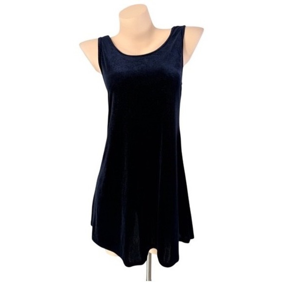 Laurel California Dresses & Skirts - VTG USA Laurel California Grunge Goth Black Velvet Sleeveless Mini Shift Dress M